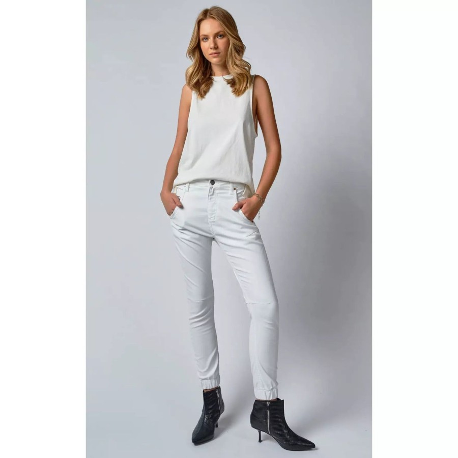 Fashion Dricoper | Dricoper | Coated Cuffed White Jeans